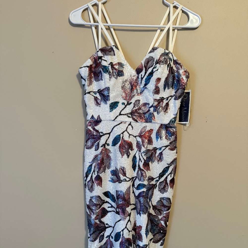 Dear Moon Women's Sequin Floral Multi Color Dress Size 1